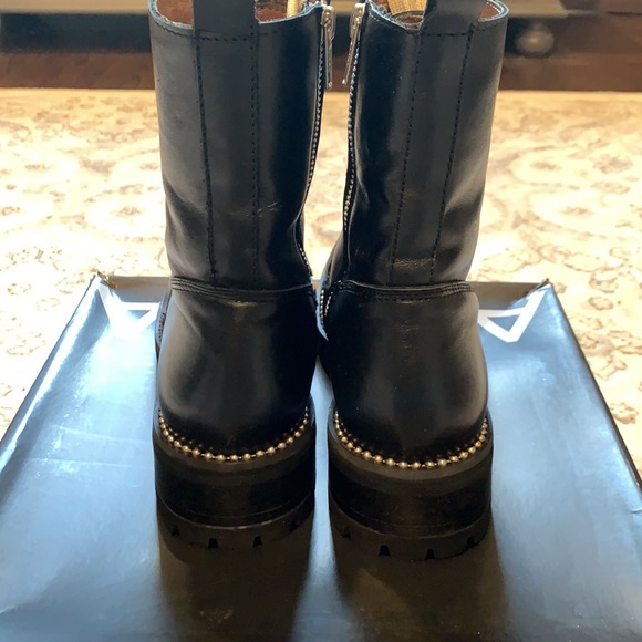 Aqua Jax Leather Combat Boots - Picture 4 of 6